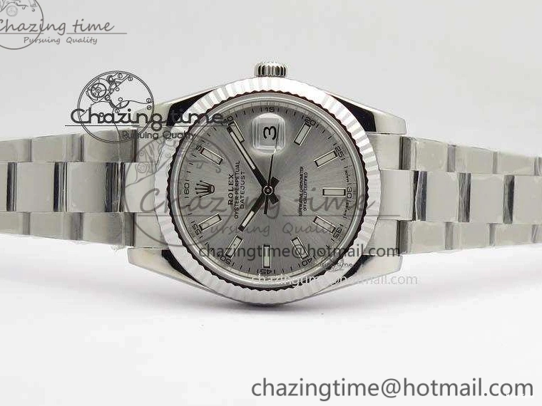 MiroTime 0308 EasyCare DateJust 41mm 126334 Noob 1:1 Best Edition Fluted Bezel Silver Dial On SS Oyster Bracelet A 3588
